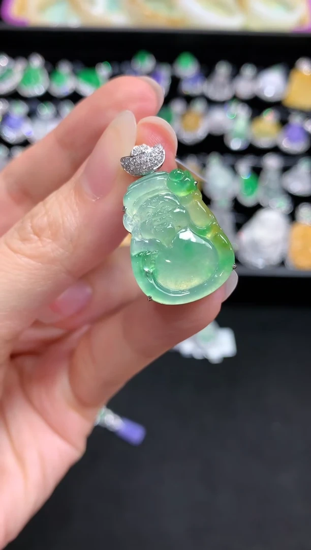 【闪购商品】翡翠吊坠(不含链)18K金镶嵌W376|98000