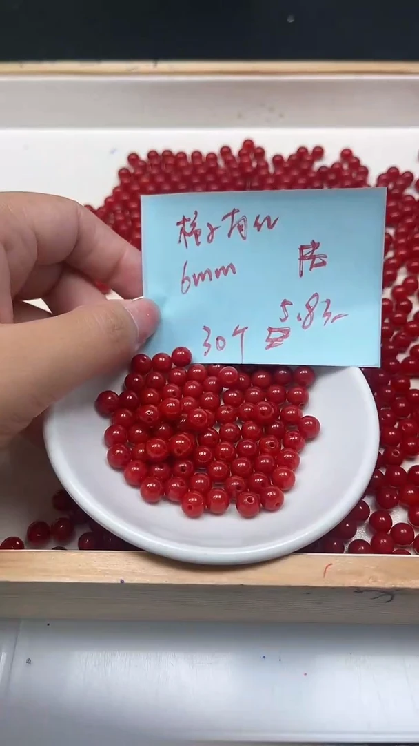 未镶嵌散珠南红玛瑙C536 柿子南红6mm30颗5.8元