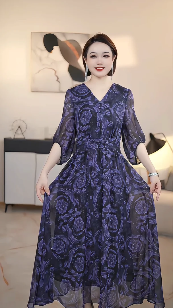 【薇薇自在】C2气质显瘦连衣裙收腰洋气设计感名媛 312