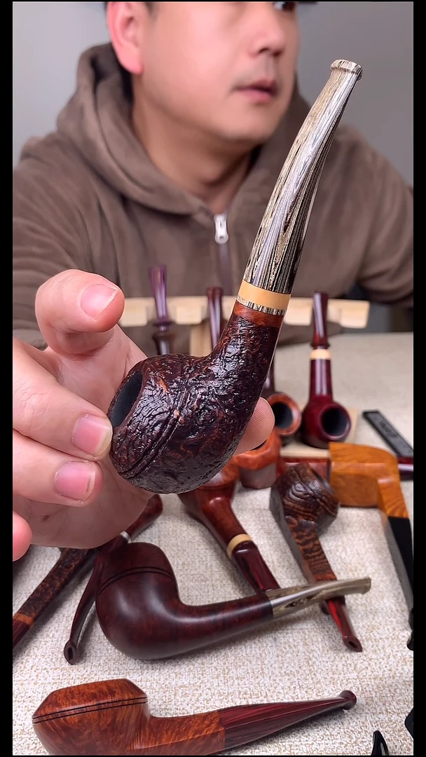 ?**.喷砂八花坎伯兰咬柄3mm烟道石楠木烟斗