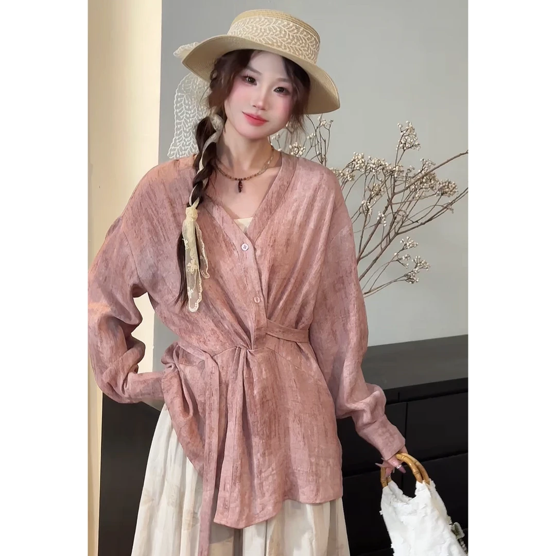 衬衫【云为衫】VGVL小众设计师款绑带衬衫女