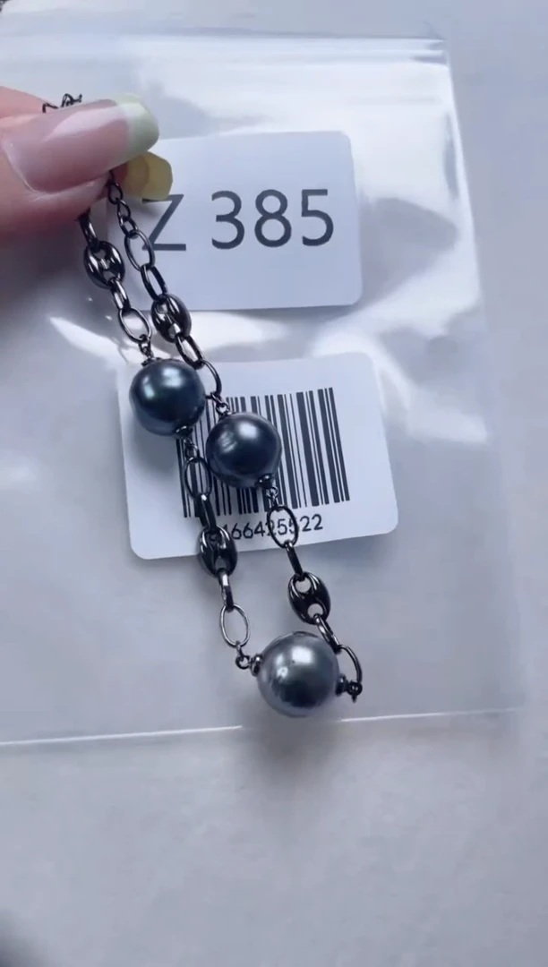 银S925镶嵌海水珍珠手链Z385