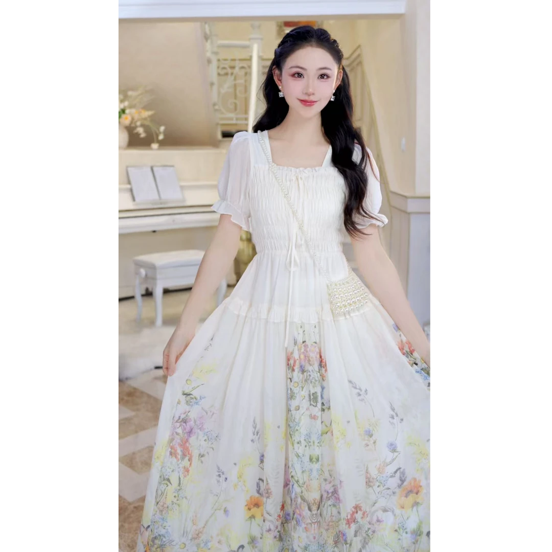 【秘密花园】定位花度假风连衣裙 812778