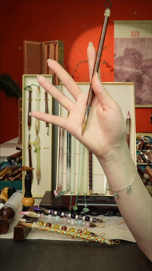 264号闪孤品高货毛笔链接 清水试笔 蘸墨不退