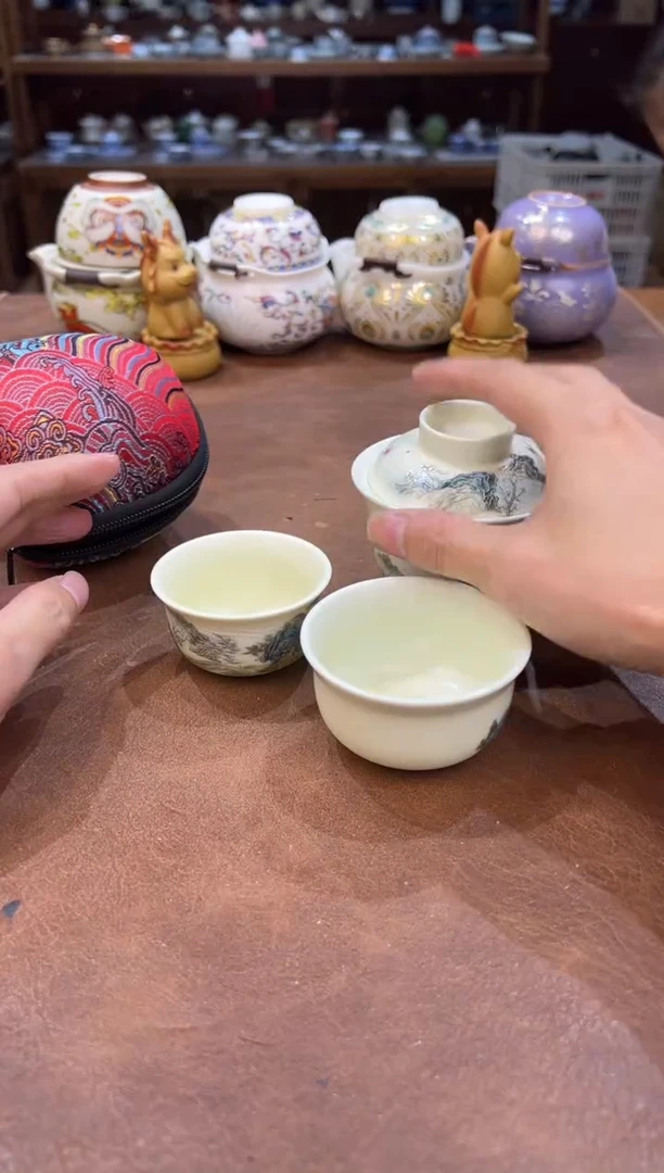 真的很便宜会开片的旅行茶具