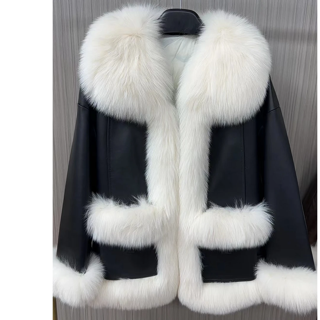 DOUSHEHUI   云流蜜雪狐狸毛绵羊皮皮草服饰外套