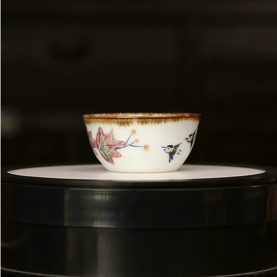 12.17/v00219柴烧/青花釉里红杯