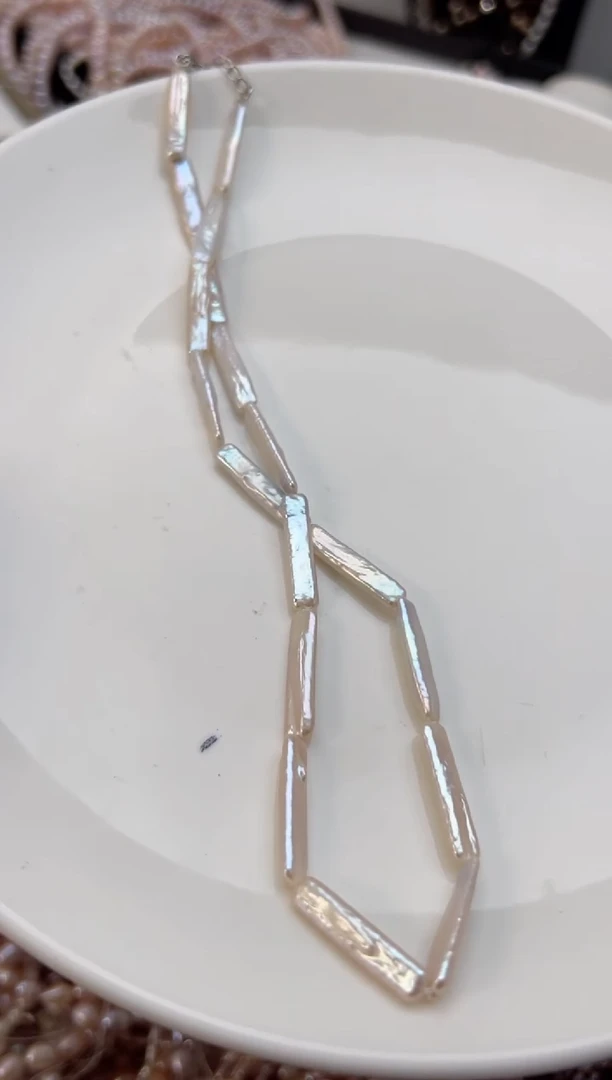 未镶嵌淡水珍珠福利强光*珍珠上上签项链