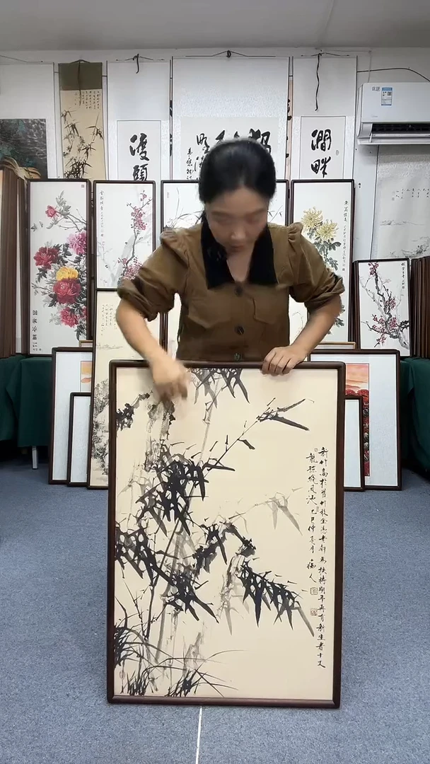 国画62*92实木画框京东包邮手绘