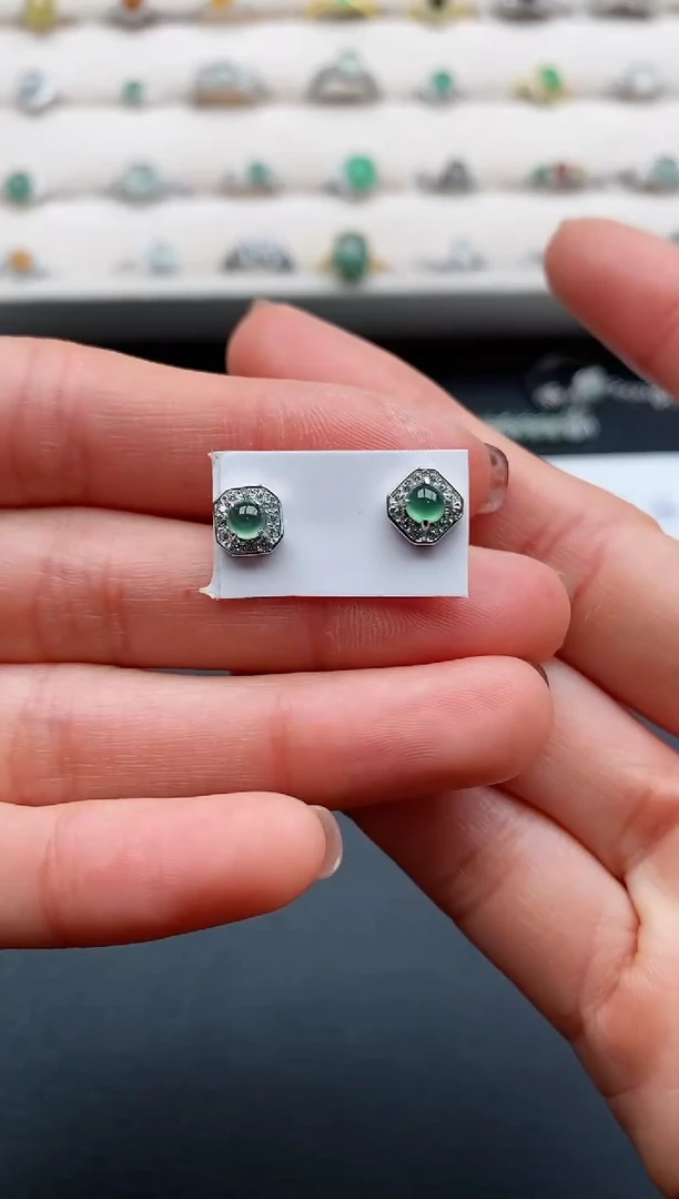 银S925镶嵌戒指翡翠6666666+3