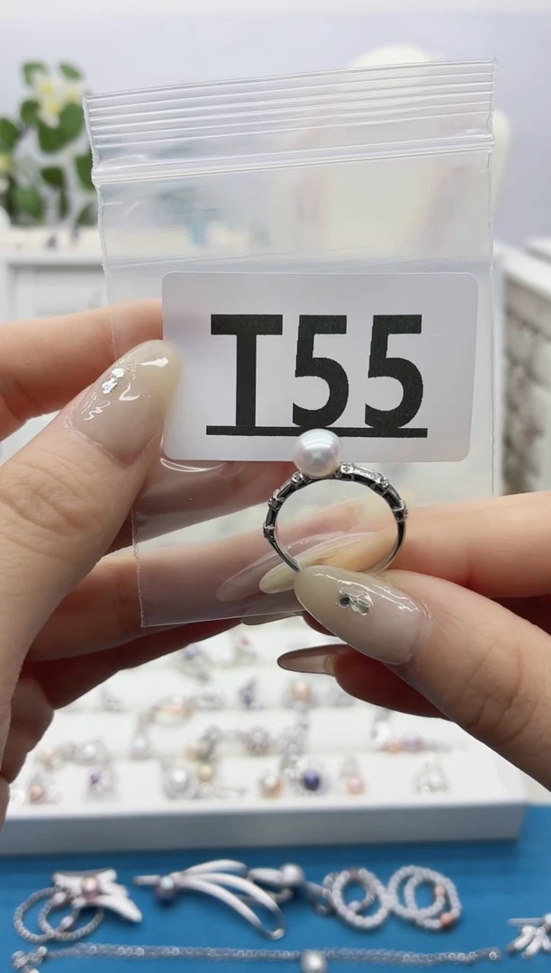 银S925镶嵌珠宝奇石淡水珍珠给****举T55
