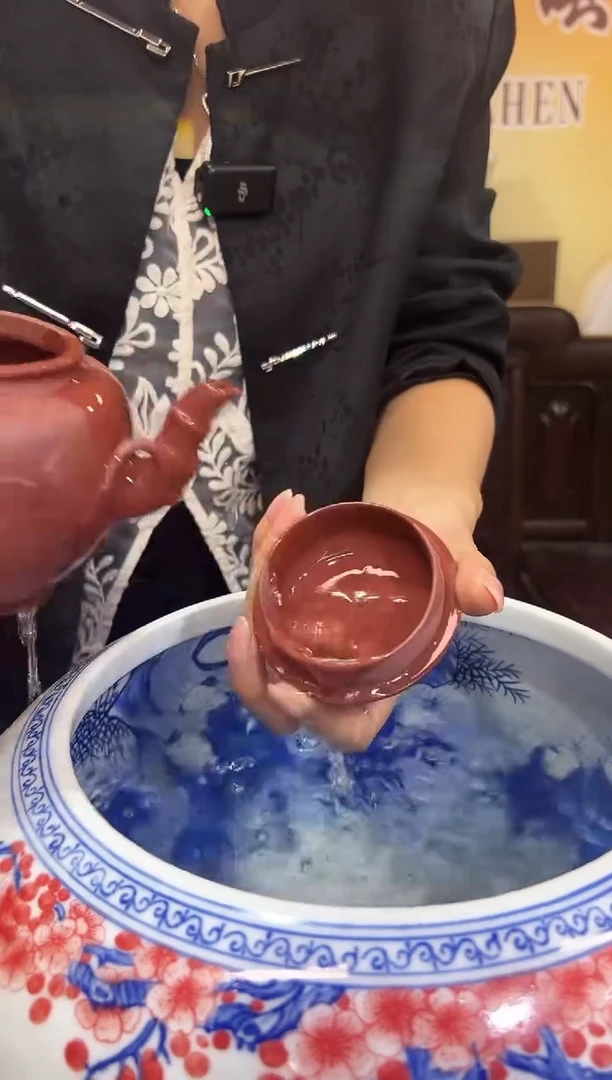 摆件紫砂大红袍竹节紫砂壶