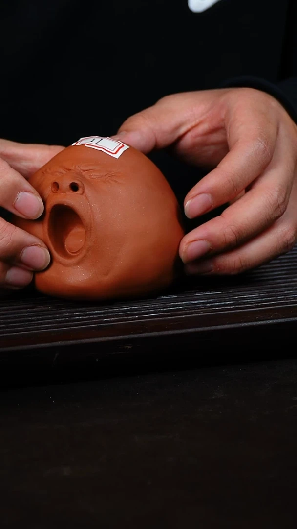 紫砂茶壶原创微瑕哈欠茶宠11号