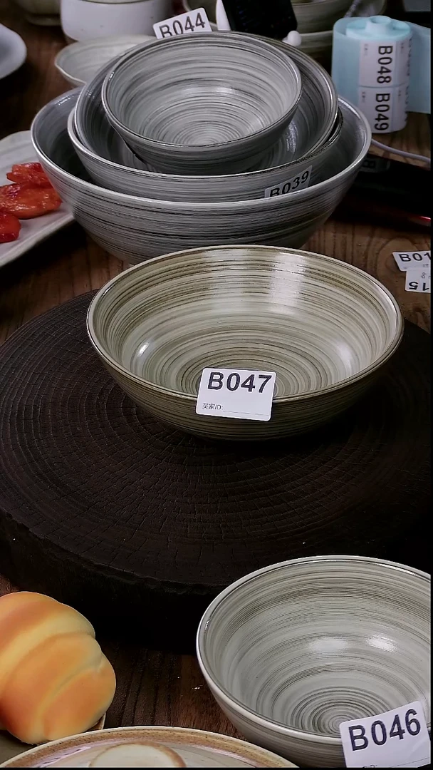 瓷景德镇高温釉下彩创意瓷 汤碗 黄