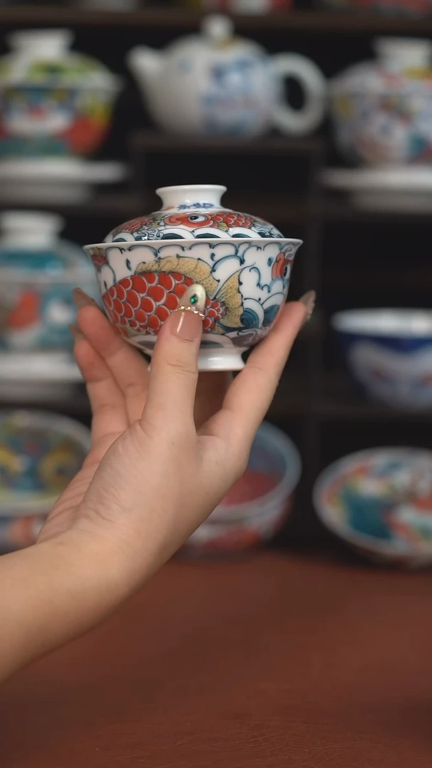 老师作品九鱼二才盖碗（微瑕福利 ）