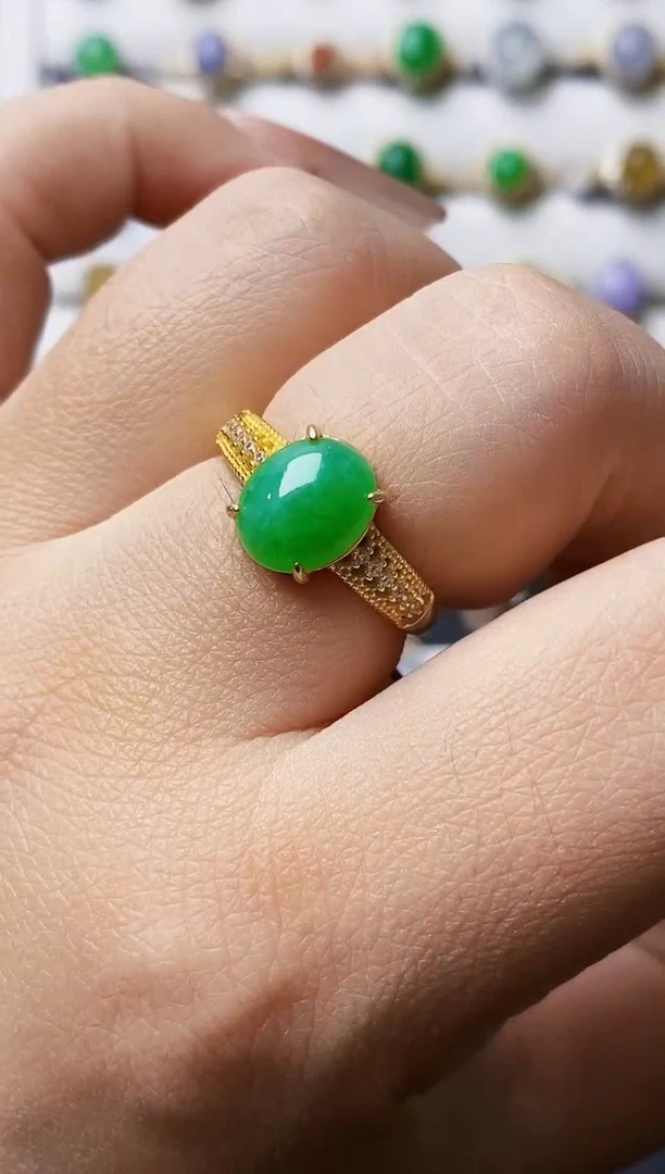 银S925镶嵌戒指翡翠1435