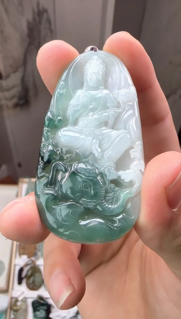 吊坠(不含链)未镶嵌翡翠1****7天然缅甸A货翡翠（菩萨）