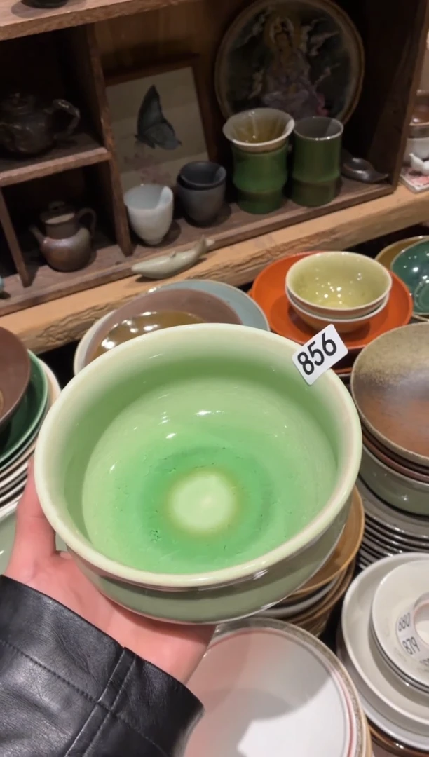 搪瓷小*条856绿心钵碗1个