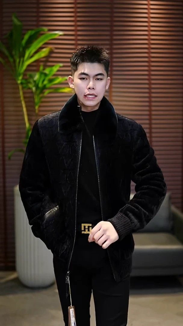 56码（170-185斤）男士兔毛领鹅绒服93316