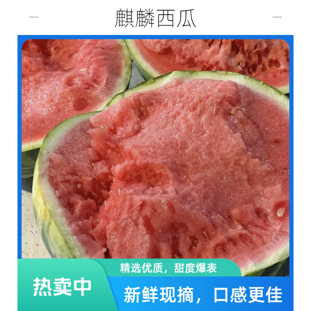 【云聚优选】正宗江苏东台麒麟无籽西瓜水果6到9斤新鲜西瓜同城配江苏省
