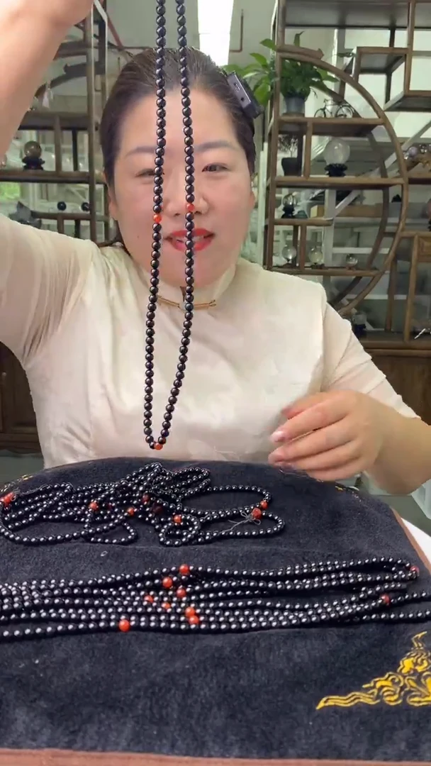 摆件黑曜岩未镶嵌黑曜石108颗多样性发其一条