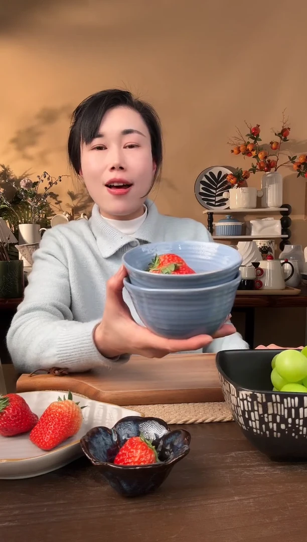 【闪购商品】瓷片5英寸窑变螺纹碗2只微瑕