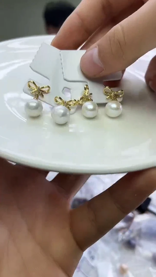 未镶嵌耳饰淡水珍珠白色系耳饰