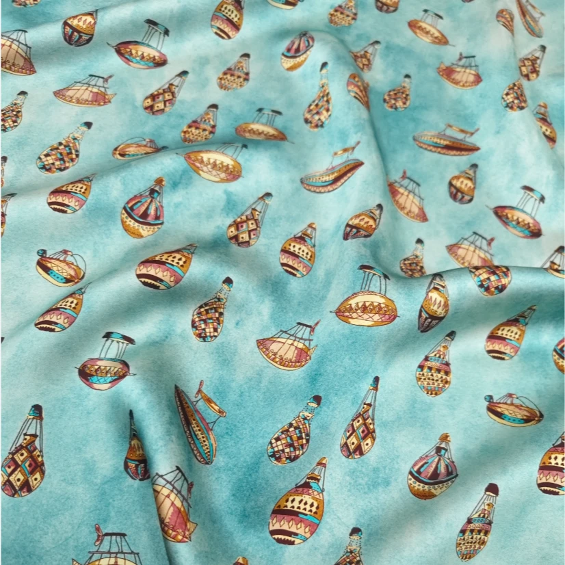 【天空漫游者】重磅大王缎面料砂洗新中式风格布料【HV9404】