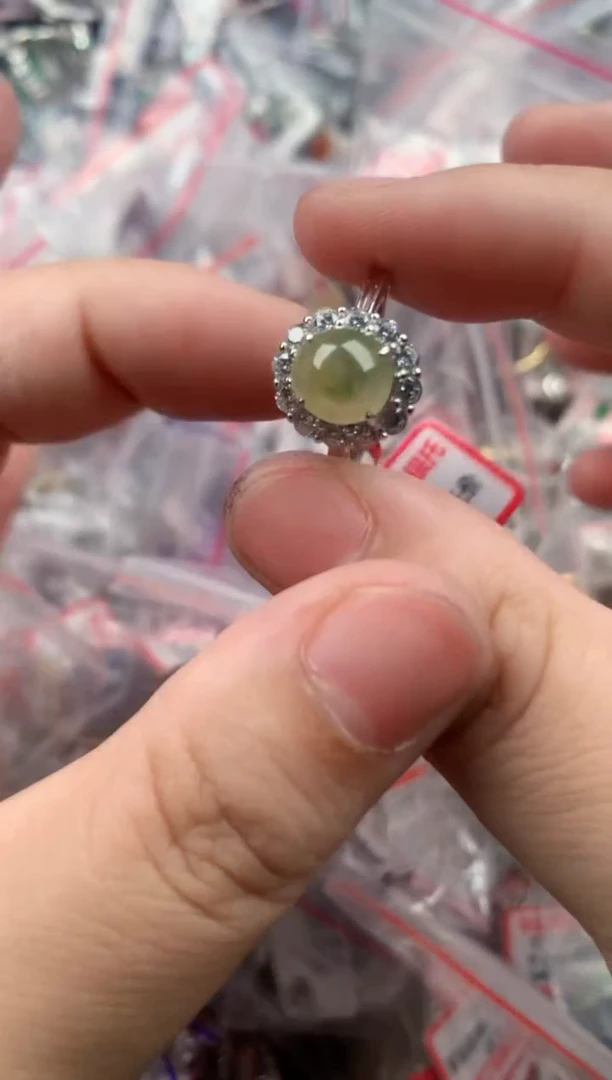 银S925镶嵌戒指翡翠333    5