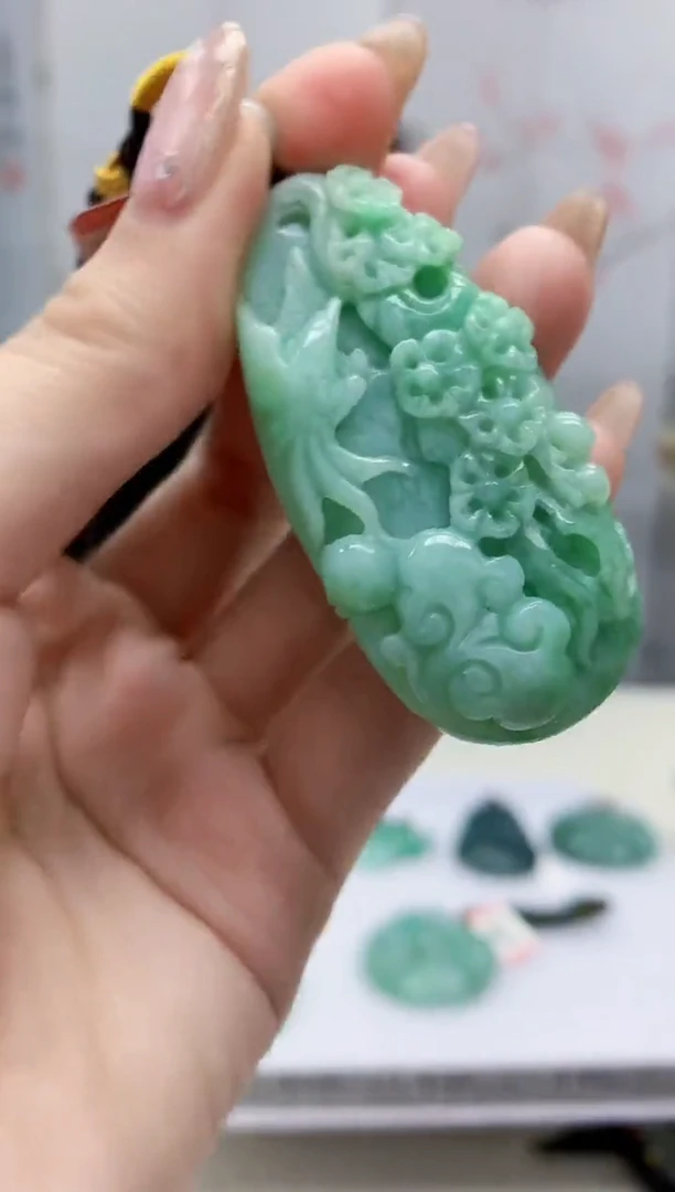 【闪购商品】定制翡翠未镶嵌4852jw-毛货挂件71