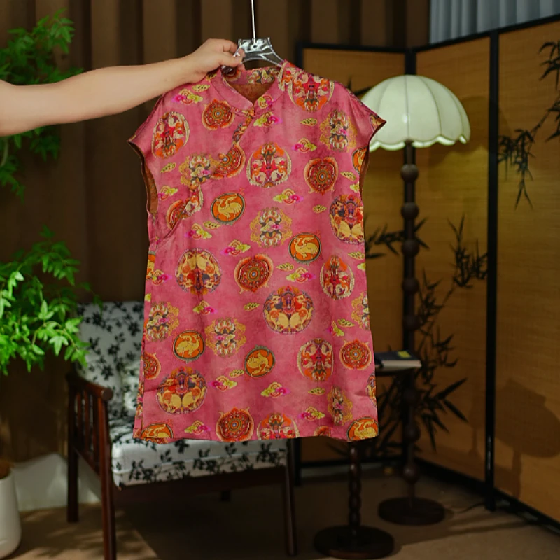 【麒麟祥凤-奥黛】新中式中长款小衫时尚气质重磅姆米香云纱桑蚕丝