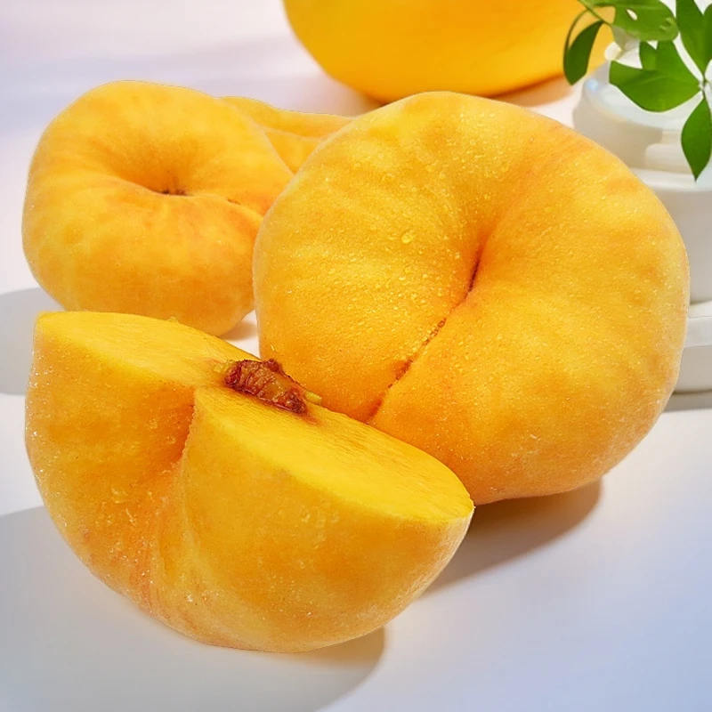 正宗真蒙阴黄毛蟠桃新鲜水果山东桃子扁桃黄色现摘现发产地直销