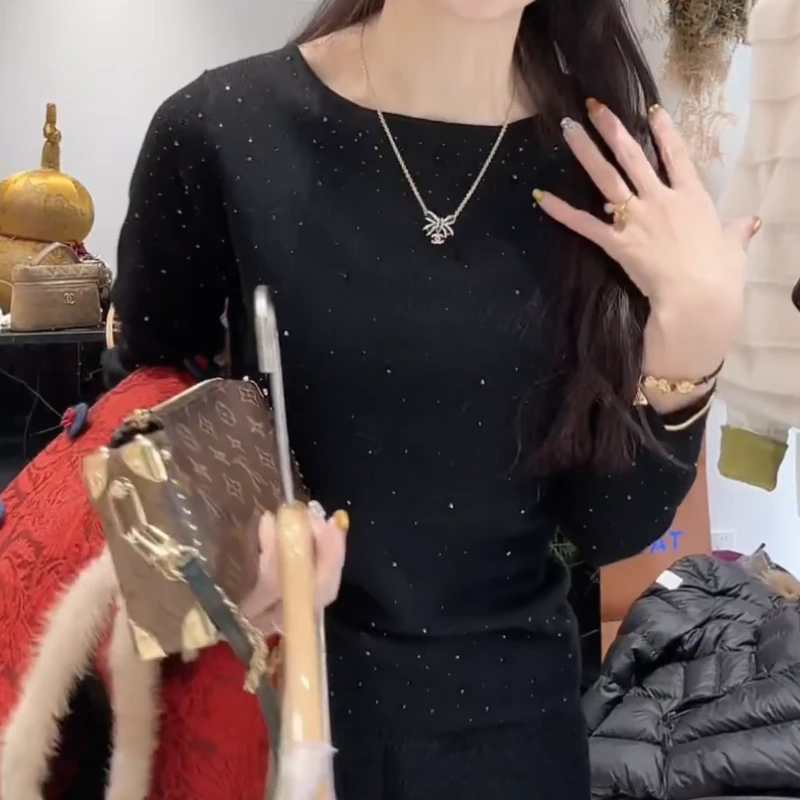 【满天星】冬季时尚百搭新款气质休闲亮闪毛衣针织衫LK2508397