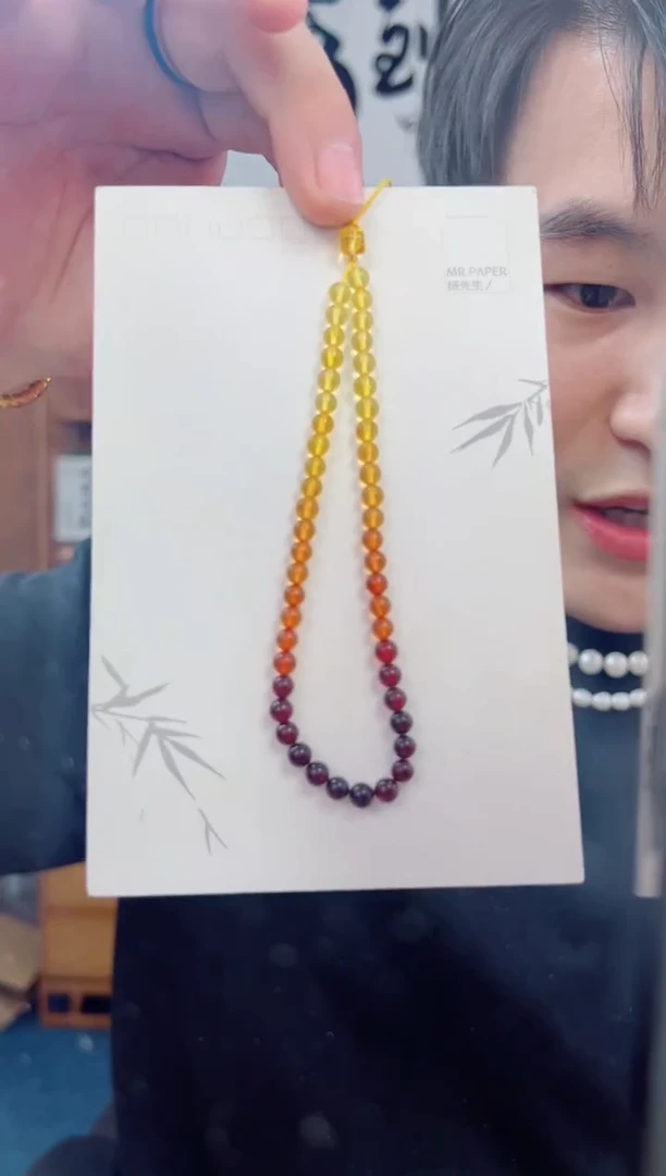 未镶嵌套链琥珀手机链