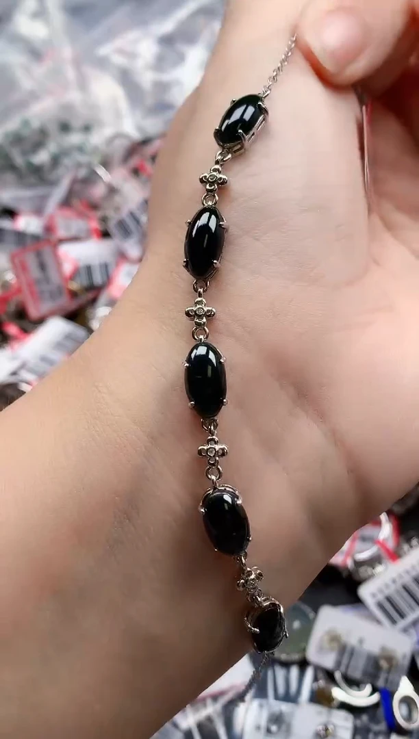 银S925镶嵌戒指翡翠天然A货缅甸翡翠