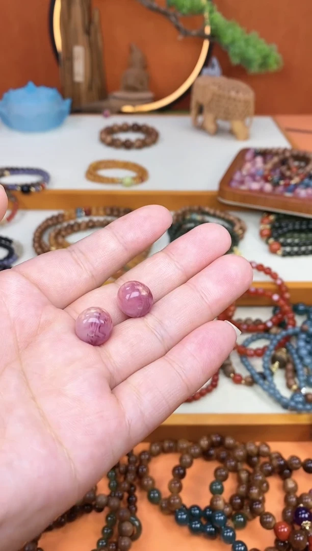 【闪购商品】欧泊顶珠未镶嵌单颗粉色欧泊配饰