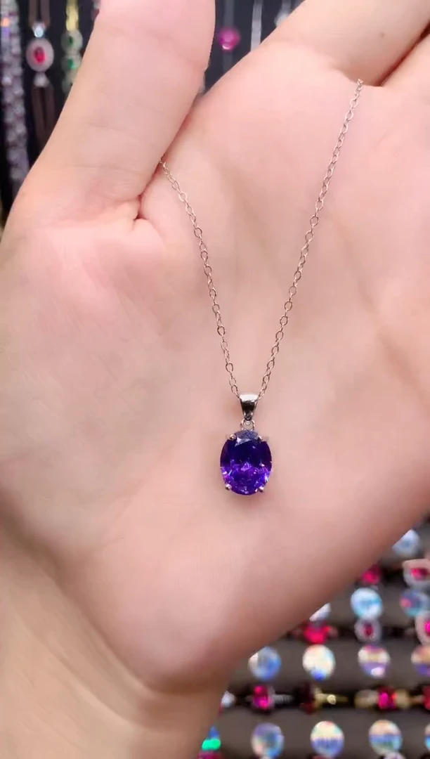 银S925镶嵌吊坠(赠链)水晶银色810