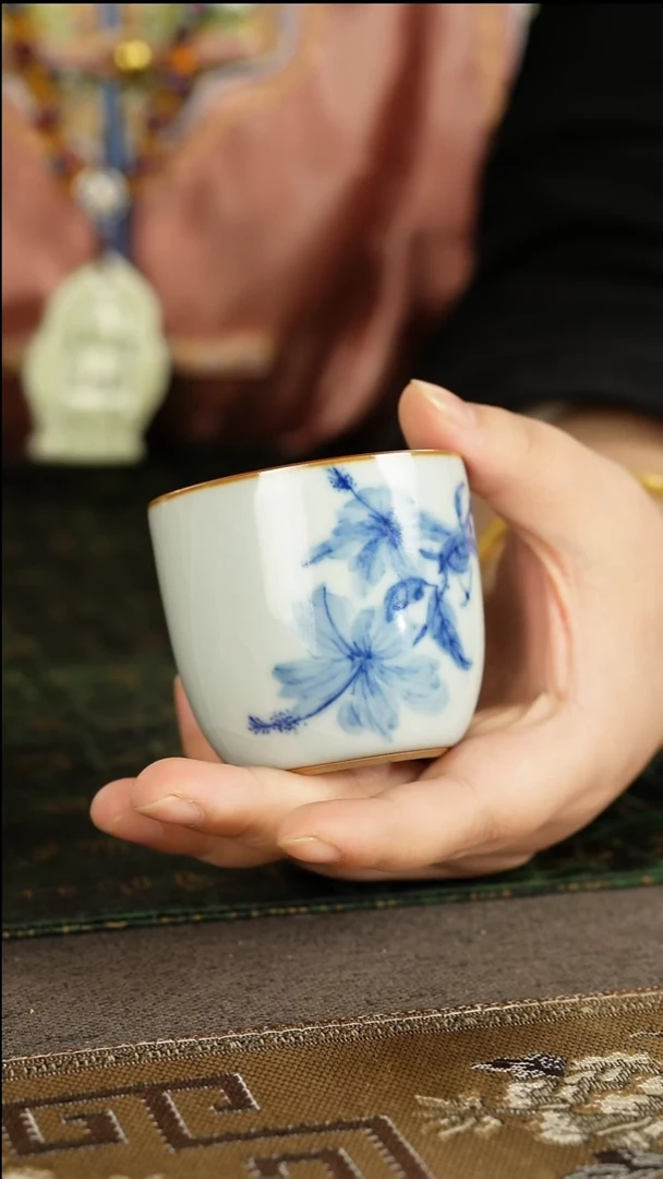 善窑厂柴窑月白闻香杯