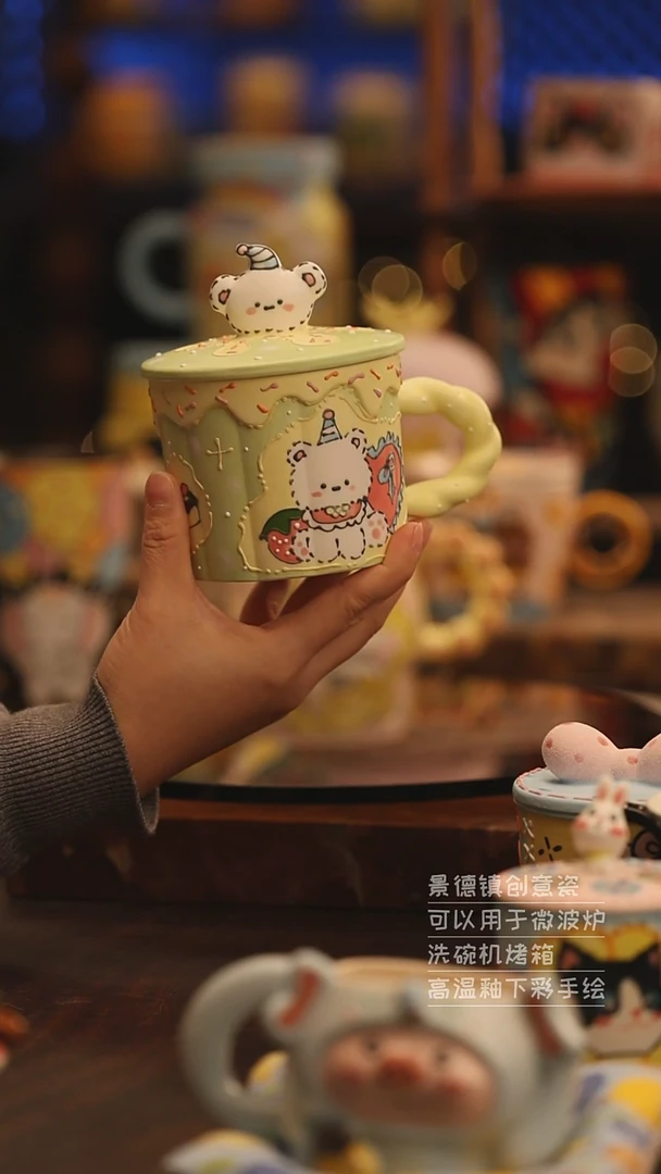 陶瓷景德镇可爱陶瓷釉下彩绘设计师款