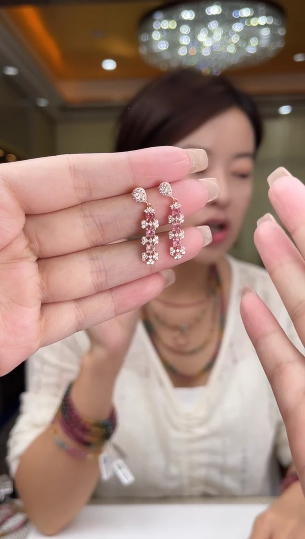 银S925镶嵌/碧玺耳饰多样性发货