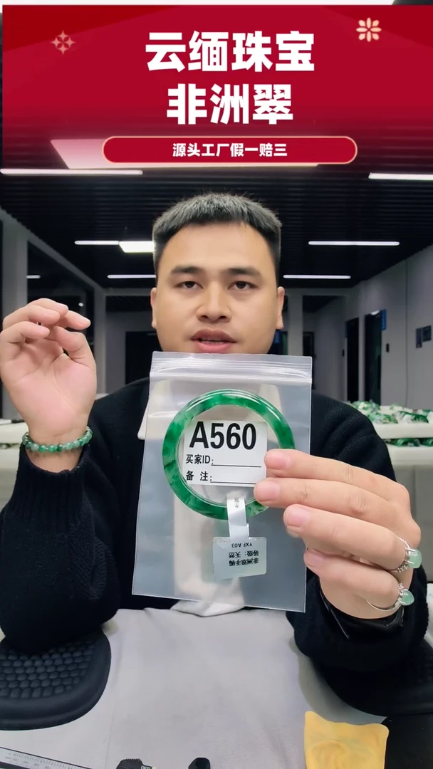 未镶嵌手镯石英质玉（非洲翠）60圈口A560