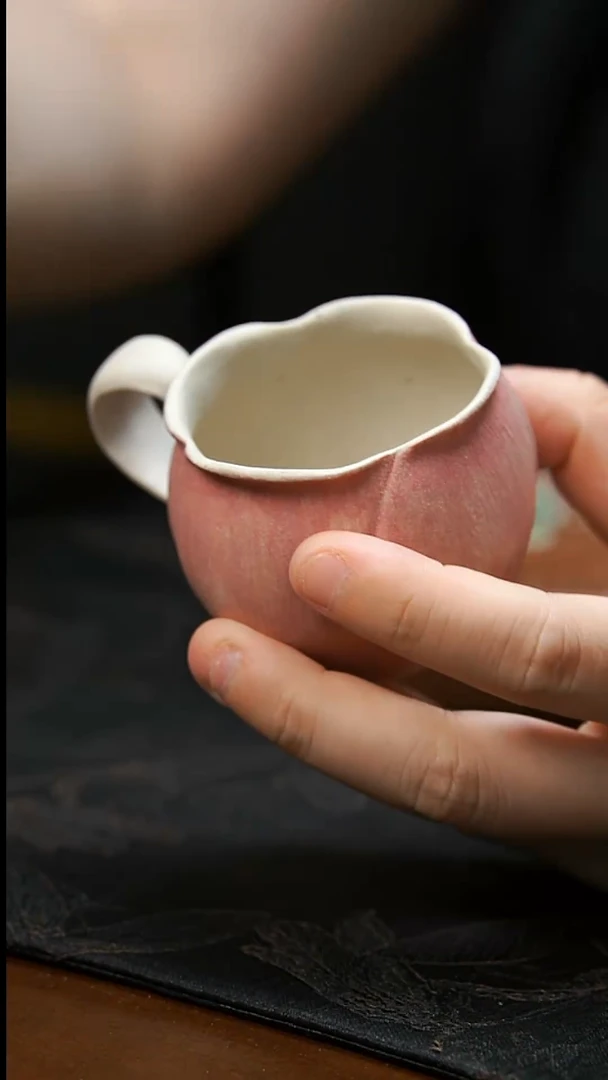茶壶紫砂粉莲手把杯