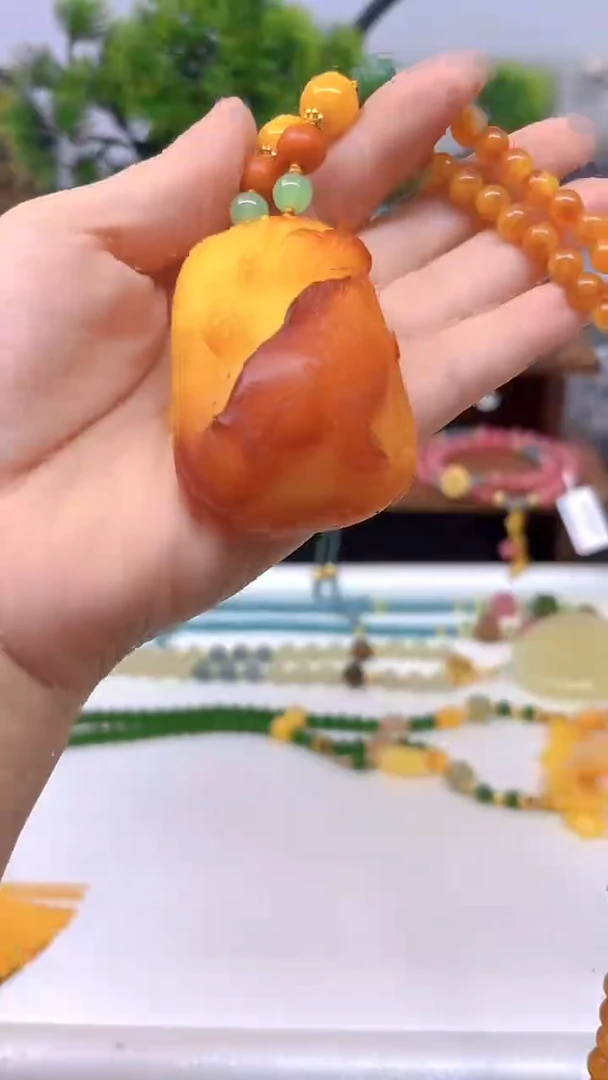 未镶嵌颈饰蜜蜡DIY款M178