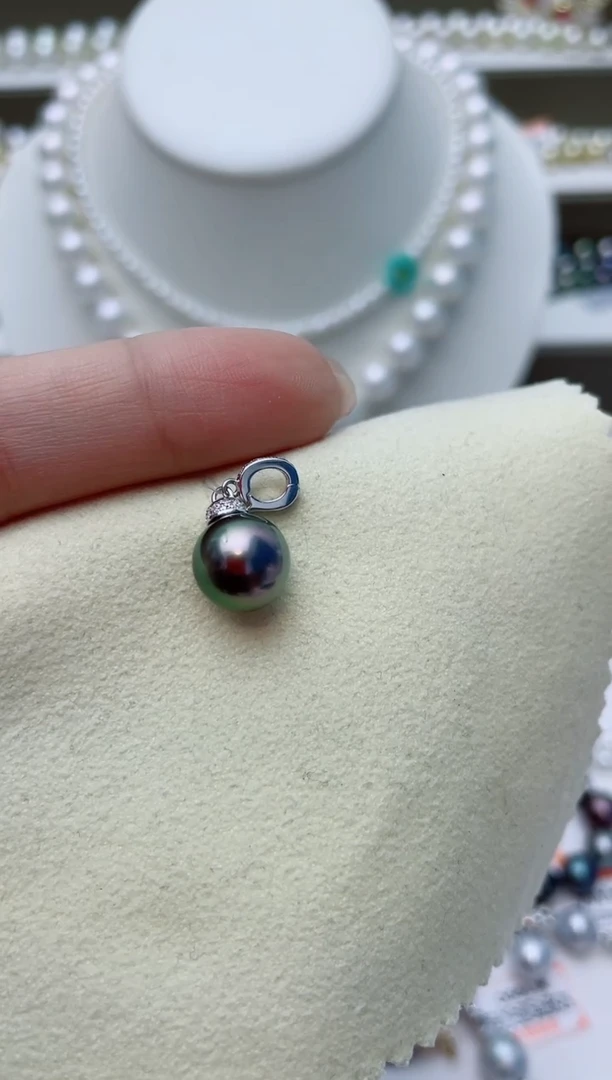 银S925镶嵌海水珍珠颈饰W86