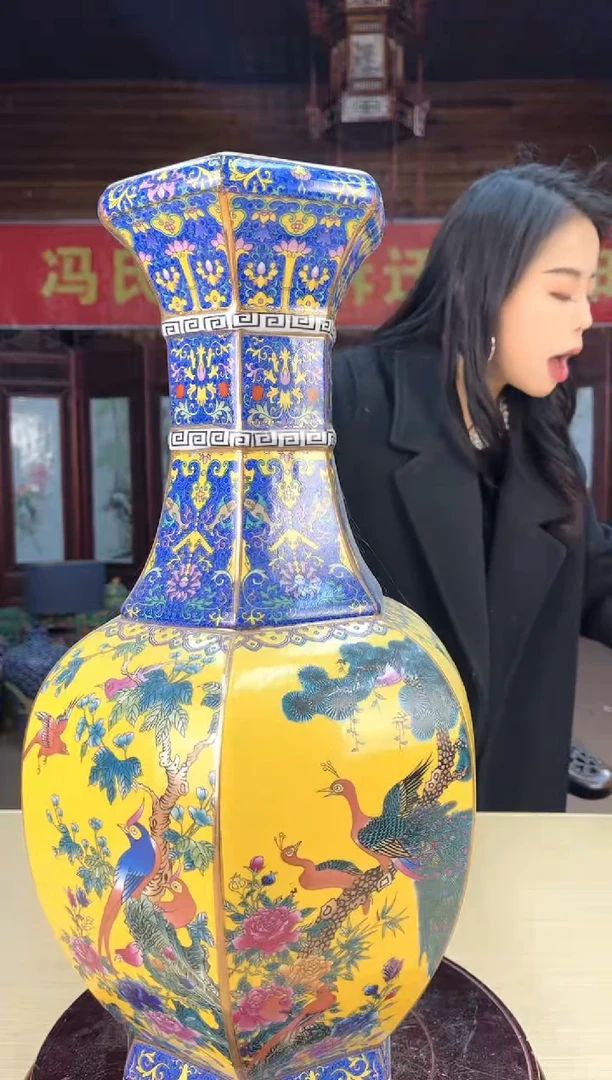 【闪购商品】瓷片G015/黄色六放瓶随缘/一件