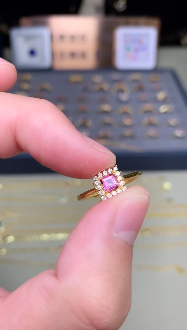 【闪购商品】石榴石戒指银S925镶嵌戒指