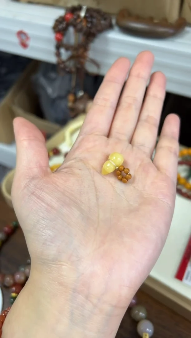 未镶嵌蜜蜡手链白蜜蜜蜡葫芦橄榄核吊坠