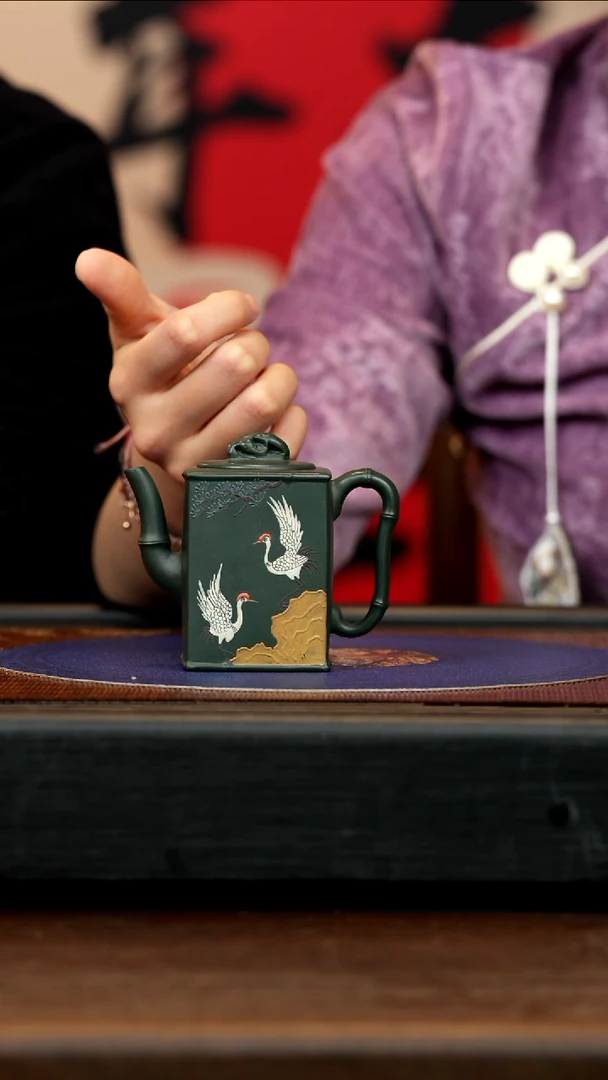 【闪购商品】紫砂茶壶FKM 绿泥 高风亮节