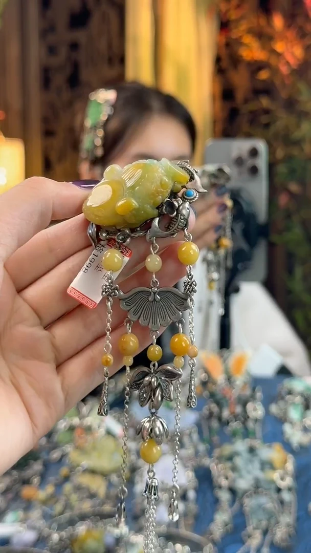 项圈银S925镶嵌翡翠吊坠