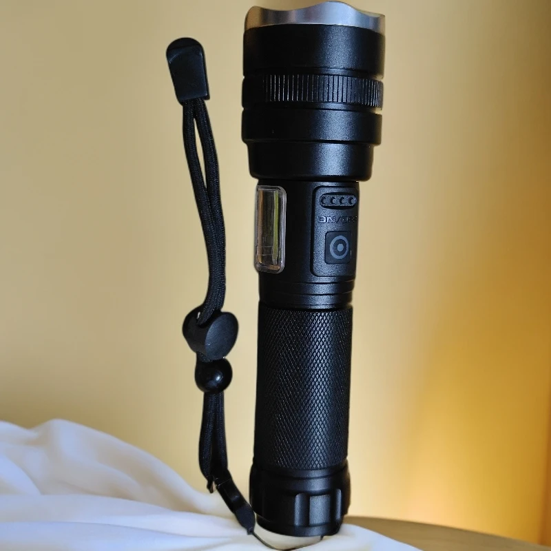 强光可充电超亮户外应急照明筒带侧灯21700锂电池18650锂电池通用